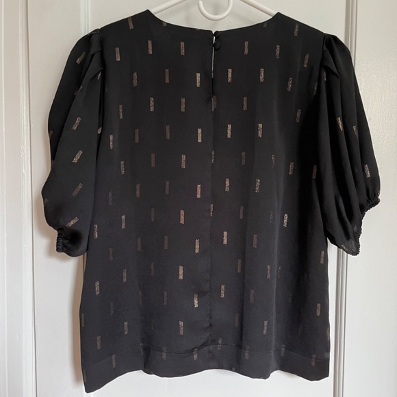Madewell | Metallic Jacquard Puff-Sleeve Top - Picture 4 of 8